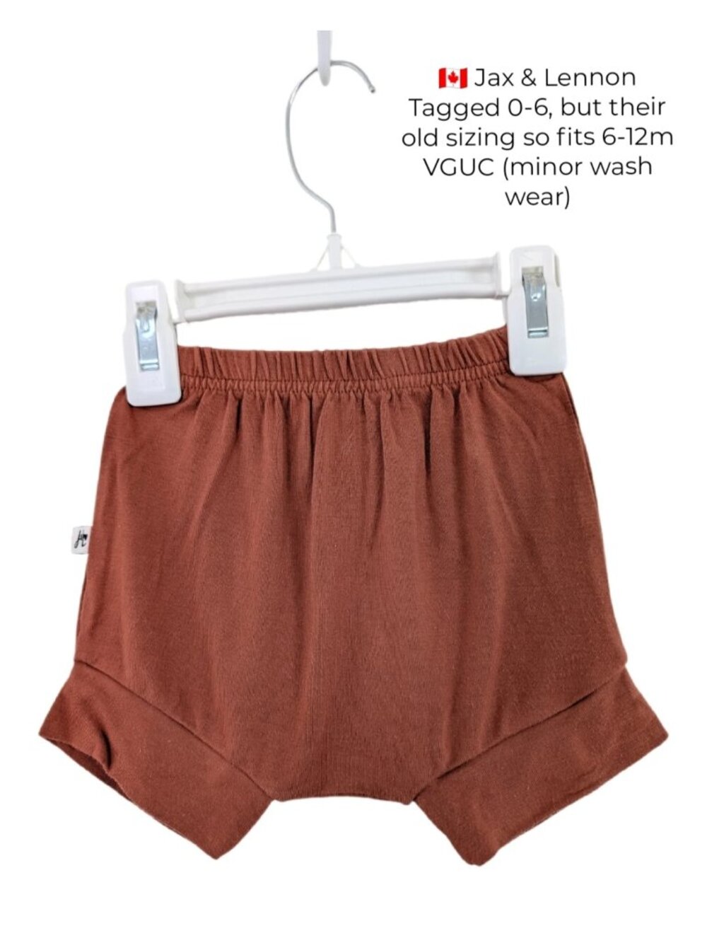 Jax & Lennon Burnt Orange Shorties 6-12M baby clothes